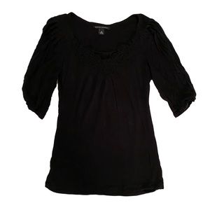 Banana Republic Black Embroidered Dress Shirt